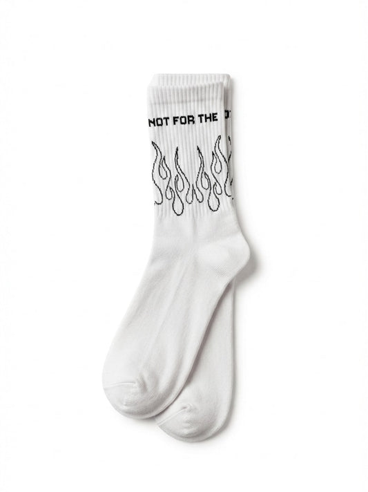 Not For The Faint Hearted Crew Socks – White Flame Design